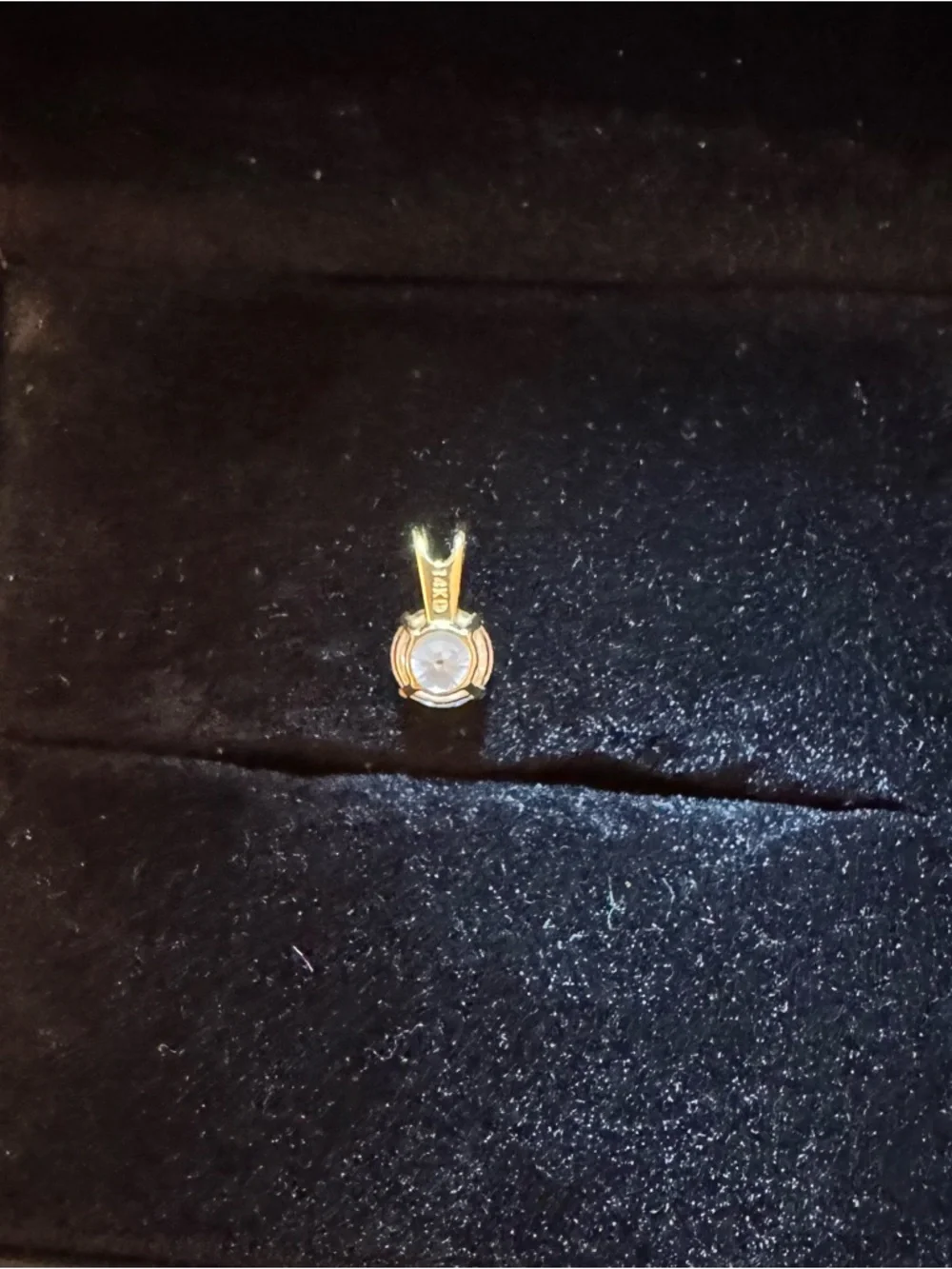 14K Gold Solitaire Moissanite Pendant - Picture 4 of 4